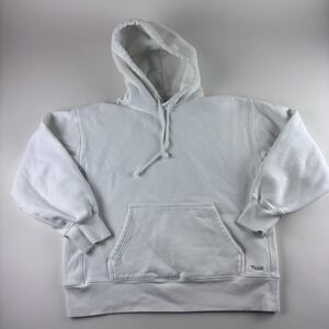 TNA Sweatfleece Cozy Fleece Pullover Hoodie White Womens XS Boyfriend Fit